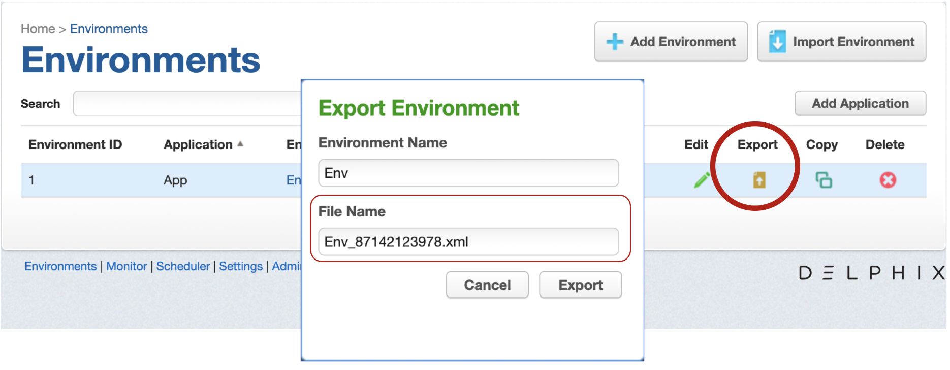 UI - Environment Page w Export Popup.png
